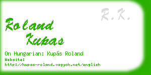 roland kupas business card