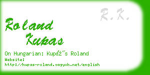 roland kupas business card